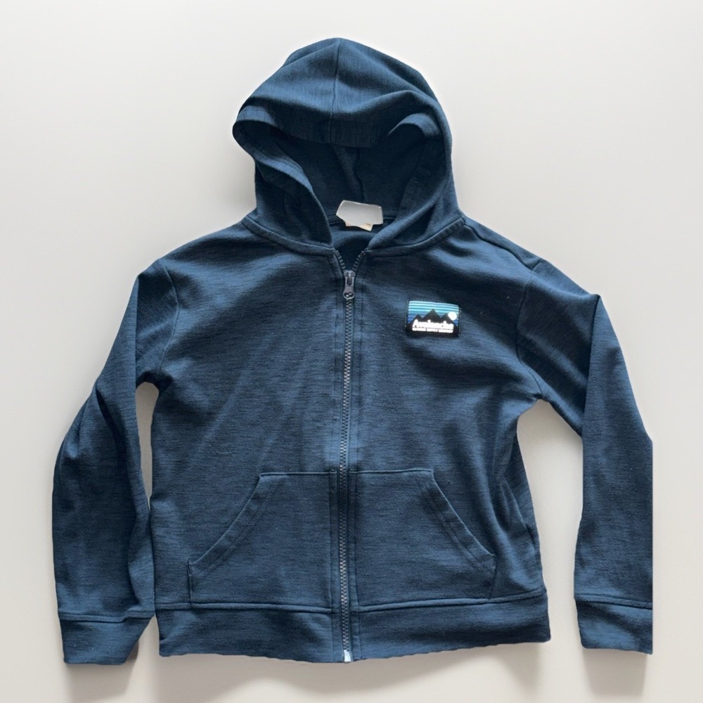 Avalanche Outdoor Supply Co Boys Navy Blue Space Dye Full Zip Hoodie Size 5/6